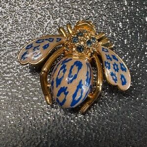 JOAN RIVERS VINTAGE LEOPARD PRINT BEE PIN
